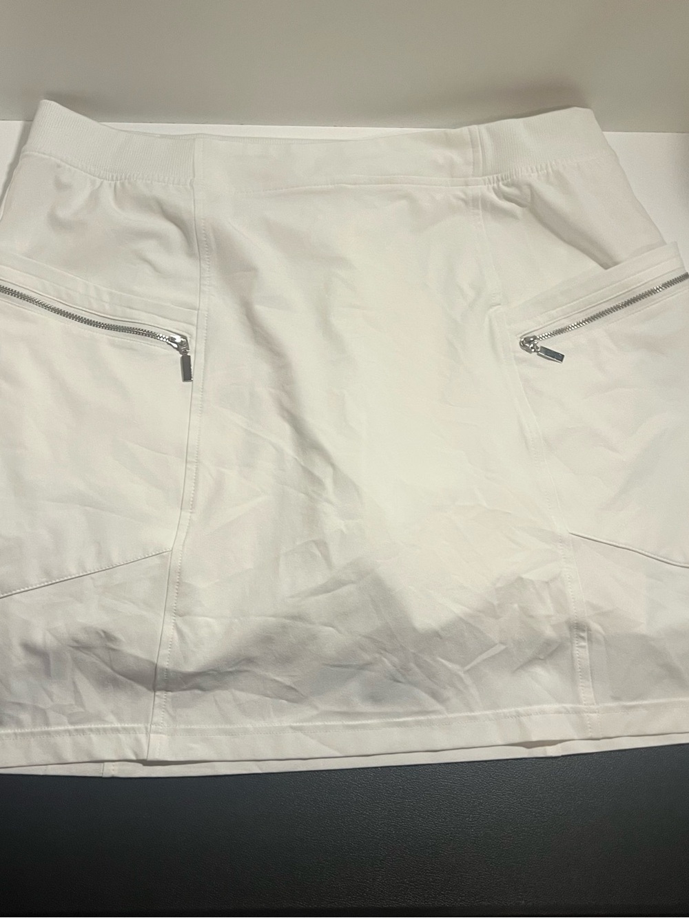 Chico's White Active Skort with Zip Pockets